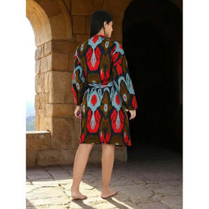 Chaqueta tipo Duster de Algodón Tejido para Mujer, Abierta por Delante, Suave, Bordada a Mano con Bordado Suzani, Estilo Boho Gypsy Resort Sostenible - Product Image 4