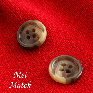 Botones de Cuerno de Vaca Genuinos Hechos a Mano, Modernos, de 2 Agujeros, Estilo Plano, de Cuerno de Búfalo Natural Pulido y Sostenible para Trajes - Product Image 3