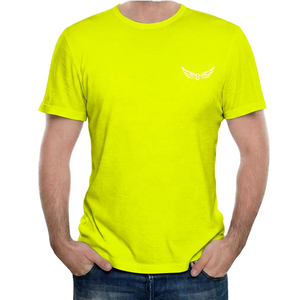 เสื้อยืดผู้ชายสีดำผ้าฝ้าย พิมพ์ลายโลโก้ปีกสีขาว แขนสั้น คอกลม ทรงปกติ สวมใส่สบาย ผ้าเจอร์ซีย์ - Product Image 4