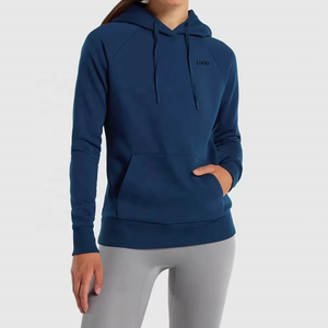 Sudadera con capucha para mujer, totalmente personalizada con impresión de logotipo, en color sólido, transpirable, para adultos, con bolsillo canguro. - Product Image 6