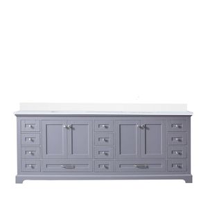 Dark Grey 84 In. W X 22 In. D Double Bath <b>Vanity</b> with White Quartz Top <b>Bathroom</b> <b>Vanities</b> - Product Image 1