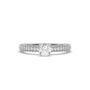 Anillo de diamantes cultivados en laboratorio de 1.138 quilates con tachuelas de oro blanco-F Color VS1 Claridad - Product Image 1