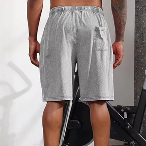 Pantalones Cortos de Gimnasio de Punto de Cintura Media Estilo Urbano de Moda al por Mayor, de Malla Sólida, Compresión Transpirable, 100% Algodón, Cintura Elástica con Bolsillo - Product Image 5