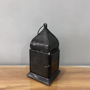 Mini Moroccan Iron <b>Lantern</b> with <b>Black</b> Finish for Home Decoration - Product Image 3