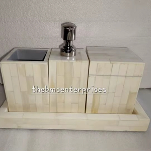 ชุดห้องน้ำสี่ชิ้นสุดหรูทันสมัย ผลิตจากวัสดุรักษ์โลก งานแฮนด์เมดคุณภาพสูง ฝังด้วยกระดูกธรรมชาติ สีสันปรับแต่งได้ บรรจุภัณฑ์ปลอดภัย BMS - Product Image 2