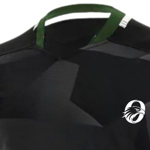 Maillot de rugby noir à sublimation, manches courtes, uniforme d'équipe, tenue de sport, vêtements de performance pour matchs et entraînements, personnalisable - Product Image 5