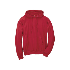 Sweat-shirt à capuche rouge pour homme, coupe classique, en molleton de coton, couleur unie, avec poche, pour l'automne - Product Image 3