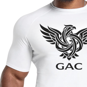 Camiseta Deportiva de Manga Corta para Hombre, Personalizable, Compresión, Corte Ajustado, Color Sólido, para Gimnasio y Uso Diario, 240g, Secado Rápido, Transpirable - Product Image 3