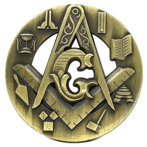 Moneda Conmemorativa de Lujo de la Logia Azul Maestra Masona, Moneda de Bronce 3D con Compás Cuadrado G, Moneda de Desafío - Product Image 4