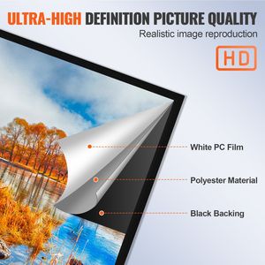 Pantalla de Proyección Fija de 120 Pulgadas, 16:9, 4K, HDTV, para Cine en Casa o Oficina, Compatible con Proyector 3D - Product Image 3
