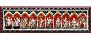 SriKrishna Dashavatara Traditional Handcrafted Wall Art <b>Painting</b> -Orissa Origin Occasion Indoor Living Room Hanging Decoration - Product Image 3