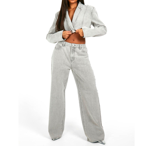 2026 Women's High Waist Summer Cotton Jeans <b>Pant</b> <b>Ladies</b> Casual Style Custom Printed Pocket Best Price High Fashion <b>Pant</b> - Product Image 3