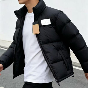 เสื้อแจ็คเก็ตพัฟเฟอร์สีดำสำหรับผู้ชายแบบหนาสำหรับฤดูหนาว  รับผลิตตามสั่ง (OEM)  ขายส่ง  บุผ้าอุ่น  คอตั้ง - Product Image 6
