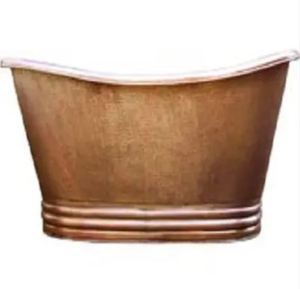 Bañera de Cobre Hecha a Mano, Bañera Independiente Irregular con Acabado Patinado y Base con Borde para Baño en Casa - Product Image 4