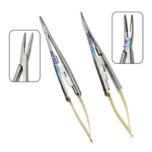 Portaagujas microdentales Castroviejo, portaagujas de acero inoxidable, instrumento de sutura de precisión para odontología, reutilizable, quirúrgico - Product Image 2