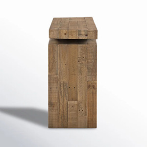 Mesa Consola Moderna de Madera de Teca de Mediados de Siglo, Diseño de Pedestal de Madera Maciza, Hecha a Mano, KALA CONCEPT, Muebles para Sala de Estar, Decoración de Entrada - Product Image 4