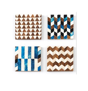 Sous-verre en os incrusté de pierre, 2 couleurs, pour tasses à thé, café et bière / Produit en vente - Product Image 1