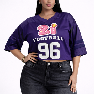 Camisetas de Fútbol Americano de Malla Morada de Primera Calidad para Mujer, Personalizadas con Número Gráfico Impreso por Sublimación, Ropa Deportiva - Product Image 4
