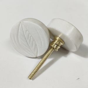 ลูกบิดประตูหินแกะสลักแบบทันสมัยลิ้นชักตู้กลมมือจับเฟอร์นิเจอร์ห้องครัว - Product Image 3