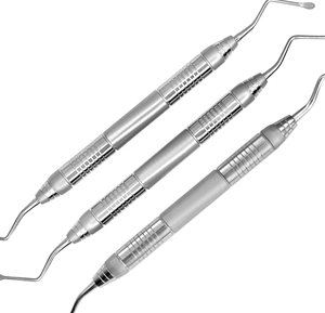 LucaGerman Ensemble de 3 curettes à os dentées en acier inoxydable, outils manuels de débridement chirurgical dentaire, Classe - Product Image 6