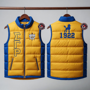 Gilet bouffant Sgrho personnalisé de haute qualité de style de rue tenues décontractées gilet bouffant de sororité pour hommes - Product Image 1