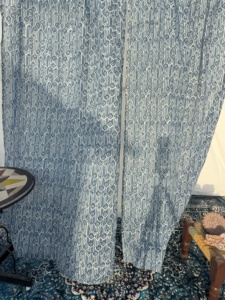 Nuevas cortinas de algodón estampadas de estilo francés vintage, 100% algodón, paneles de cortina transparentes azules, con cierre de ojal, cortinas de alta gama. - Product Image 2
