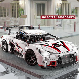 Blocs de construction compatibles avec le concept de voiture de sport blanche, blocs de construction Super Racing, modèle de voiture de vitesse, cadeau pour enfants - Product Image 1