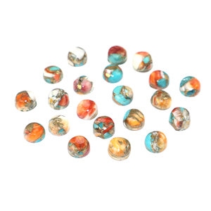 Pierre précieuse naturelle Turquoise Oyster Cabochon, forme ronde 7mm, pierre en vrac pour la fabrication de bijoux, vente en gros - Product Image 2