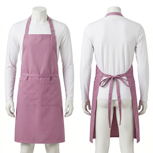 Mens Chef <b>Apron</b> 280 GSM Premium Poly Cotton Maroon Full Length Dual Front Pocket Custom Embroidery Print Logo Design - Product Image 4