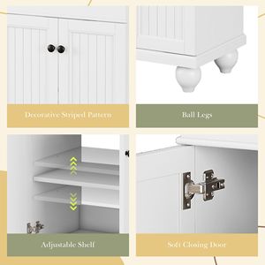 24-Inch Sleek Modern Bathroom Vanity with Elegant Ceramic Sink Solid Wood <b>Frame</b> Adjustable Shelf - Product Image 5