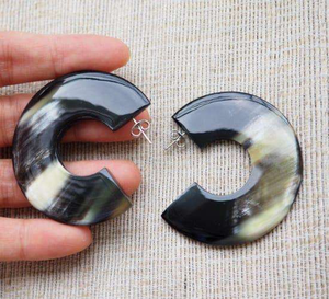 Último Diseño ZEHRA INDUSTRIES, Pendientes de Moda Hechos a Mano con Cuerno de Búfalo Pulido, Resistentes al Agua, para Chicas con Estilo - Product Image 5