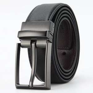 Nuevo cinturón de cuero genuino para hombre, hebilla de aleación con diseño giratorio, cinturón informal de negocios, duradero, ligero, a la moda - Product Image 1