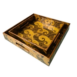 Modern Design Coffee Serving Tray With Printed Design <b>for</b> Kitchenware <b>Wooden</b> MDF Food Serving Tray from India - Product Image 3