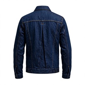 Chaqueta Vaquera para Hombre, Color Sólido, Algodón Lavado, Cuello Camisero, Corte Regular, Cierre de Botón, Estilo Otoñal - Product Image 2