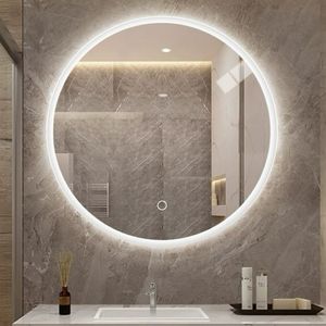 Adjustable Color Temperature LED Bathroom <b>Mirror</b> <b>Light</b> Wall Mounted Anti-Fog Vanity <b>Mirror</b> <b>with</b> Dimming Function <b>Round</b> Design - Product Image 1