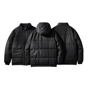 Chaquetas Acolchadas de Cuello Alto para Hombre, Diseño Envolvente, Bolsillos Grandes de Forro Polar, Chaqueta Gruesa y Cálida, Ropa de Invierno Minimalista - Product Image 3