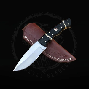 Cuchillo de Hoja Fija de Acero de Damasco Personalizable de Alta Calidad, Borde Liso, 1 Año de Garantía, Venta al por Mayor, Fácil de Transportar, Cuchillo para Senderismo y Camping - Product Image 2