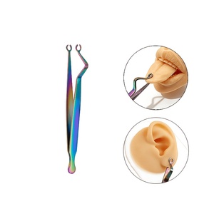 Pinzas para Piercing Corporal de Acero Inoxidable con Ranura y Bloqueo para Oreja, Labio, Nariz, Ombligo, Lengua - Kit de Piercing Corporal - Product Image 3