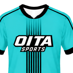 Camiseta Deportiva de Rugby Negra Turquesa de Manga Corta con Cuello Redondo, Transpirable, para Entrenamiento de Equipo, Uniforme Deportivo de Alto Rendimiento - Product Image 3