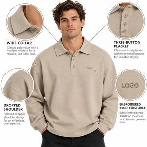 Polo de manga larga para hombre, logotipo personalizado, algodón, punto, ropa de golf, venta al por mayor, fabricante de etiquetas privadas, ligero - Product Image 6