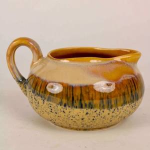 Juego de Té de Cerámica Amarillo Rústico con Tetera, Azucarera, Jarra para Crema y Dos Tazas con Platos en Acabado Esmaltado Moteado - Product Image 3