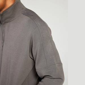 Sudadera de Hombre con Cierre de Cremallera, Color Sólido, Corte Regular, Casual, Manga Larga, con Bolsillo, Cuello Alto, Tejido French Terry - Product Image 3