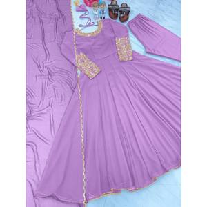 Robes de soirée, tenue de fête, robe Anarkali avec dupatta et bas pour les occasions spéciales - Product Image 3