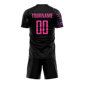 Custom High Quality Breathable Mesh Sublimation Printed Soccer Jersey <b>Set</b> for Adults Club Team Name Football Shirts Drawstring - Product Image 2
