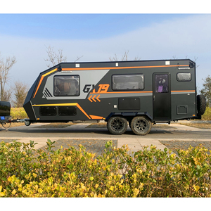 Remorque porte-équipement tout-terrain en aluminium avec porte-rampe arrière pour le transport de VTT, motos, camping-cars et unités de camping mobiles - Product Image 1