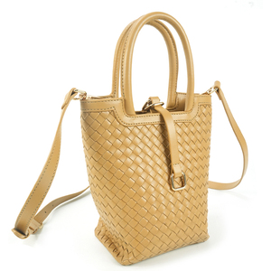 Custom OEM Design Logo Women's High Quality Fashion Brand Handbag Genuine Leather <b>Hand</b> Woven Bucket Bag from Bag Manufacturer - Product Image 2