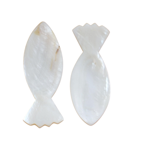 Cuillère en nacre à haute brillance, motif poisson et fleur, manche long, finition miroir, logo personnalisé gravé, pour desserts, avec rangement - Product Image 1