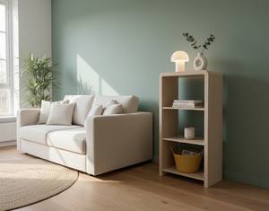 Étagère de présentation Bibliothèque à 3 niveaux Meuble de rangement Étagère ouverte Étagère sans dossier Bois d'hévéa MDF Placage chêne - Product Image 6