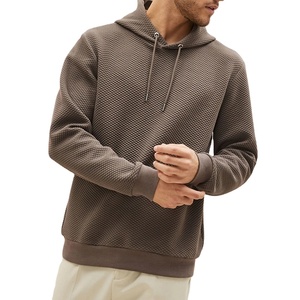 Sudadera con capucha de tela acolchada con textura Premium OEM para hombre, sudadera de algodón, sudaderas con capucha con logotipo bordado y estampado de hojaldre personalizado al por mayor - Product Image 1