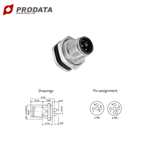 Connecteur mâle étanche OEM M12 à 4 broches pour carte de circuit imprimé (PCB) à souder pour l'automobile - Product Image 5